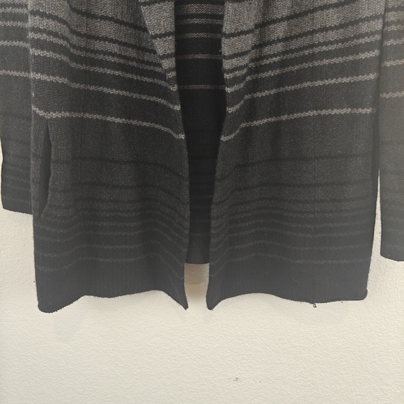 VINCE Sophie Hooded Striped Open Front Cardigan Wool Yak Sweater Size XS/TP - Picture 4 of 16